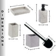 thumbnail image 4 of Collection Stone Effect Gray Bath Accessory Set-4 pieces, 4 of 6