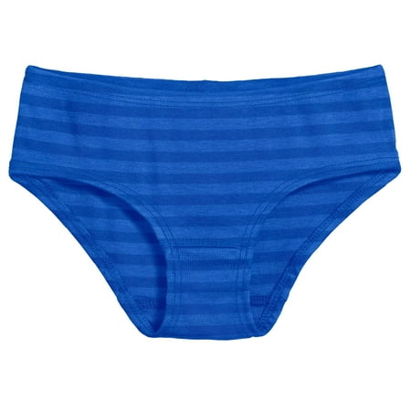 

Girls Soft Stripe Brief | Crayon Blue