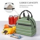 thumbnail image 5 of Fotbe Light Green Squares Bolsa de Almuerzo con Estampado, Lonchera Aislada, Contenedores de Comida Reutilizables Tipo Cooler a Prueba de Fugas, 5 of 7