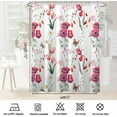 thumbnail image 5 of Spring Wildflower Shower Curtain,Red and White Floral Bathroom Shower Curtains,Morden Simple Nature Fabric Bath Curtain Country Plant Cloth Bathroom Decor with 12hooks 72x72, 5 of 6