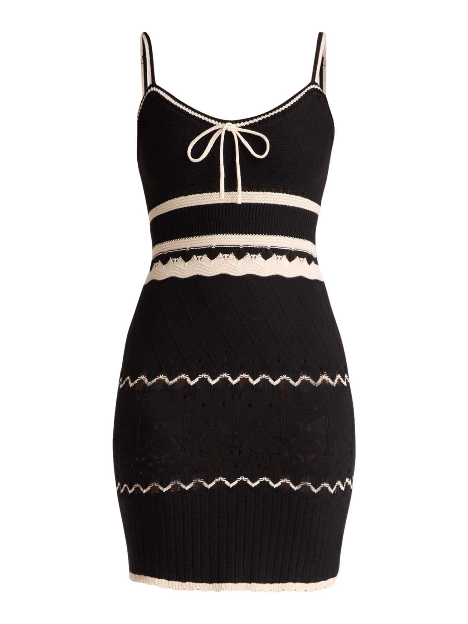 Madden NYC Women's Pointelle Knit Stripe Mini Dress, Sizes XXS-XXL