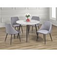 thumbnail image 2 of Ensemble de Salle à Manger Rond en Faux Marbre 5 Pcs avec Chaises en Velours Gris, 2 of 2