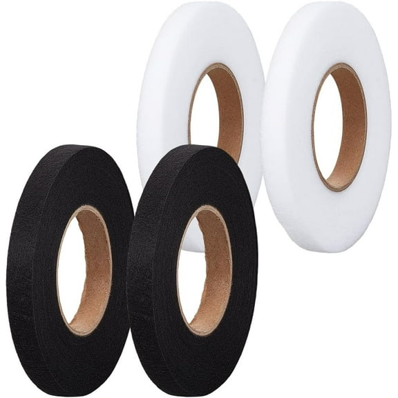 4 Rolls Iron on Hemming Tape Stitch Witchery Hemming Tape 70 Yards White Black Fusible Tape Adhesive Wonder Web No Sewing Required Fabric Fusing Hem Tape Adhesive for Curtain Pants Clothes colorful