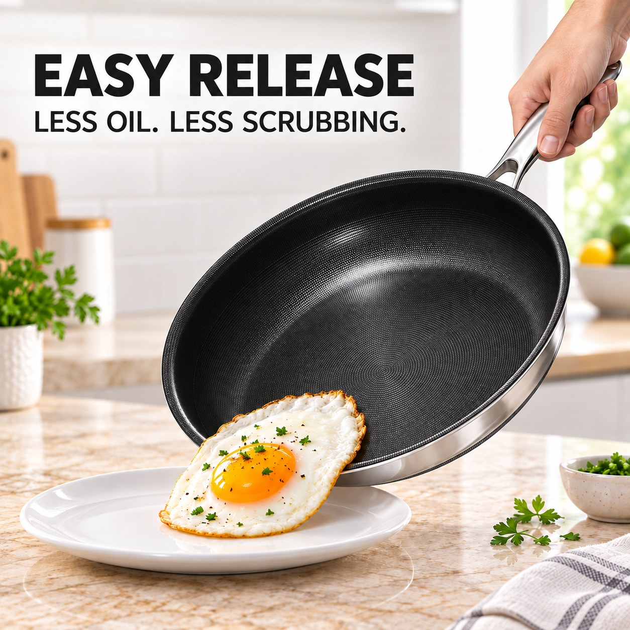 Kitexpert 10 in Titanium Ceramic Nonstick Frying Pan with Lid photo 3