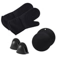 thumbnail image 2 of BEMS-(Negro) Guantes de horno profesionales, guantes de cocina de silicona, guantes anticalor, guantes extendidos para pizza y cocina, 2 of 5