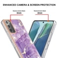 thumbnail image 4 of Allytech Galaxy Note 20 Case, Pretty Marble Design Heavy Duty Shockproof Hybrid Hard PC Soft TPU Bumper Three Layer Drop Protection Anti-Fall Cover Case for Samsung Galaxy Note 20 - Purple, 4 of 5