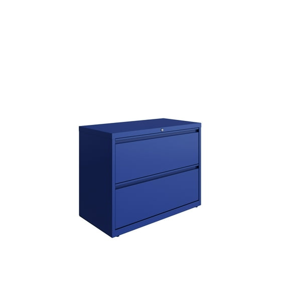 Hirsh 36 Inch Wide 2 Drawer Metal Lateral File Cabinet for Home and Office, Holds Letter, Legal and A4 Hanging Folders, Blue