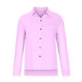 thumbnail image 4 of BLVB Button down Shirts for Women Lapel Long Sleeve Cotton Linen Tops Causal Lightweight Summer Spring Blouse Tees Plus Size, 4 of 8