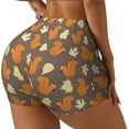 thumbnail image 2 of Kdxio Squirrel And Maple Leaves Print Workout Shorts for Women Seamless Soft Smooth Gym Yoga Scrunch Active Shorts, 2 of 9