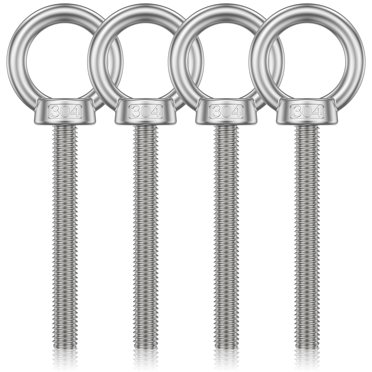 Sutowe 4 Pcs Self Tapping Eyelet Screw 304 Stainless Steel Eye Hook 650lbs Load Capacity Eye Screw for Heavy Indoor and Outdoor Use