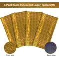 thumbnail image 4 of LAICAIW 4 Pack Iridescence Plastic Tablecloths Shiny Disposable Laser Rectangle Table Covers Holographic Foil Tablecloth Iridescent Party Decoration Birthday Bridal Wedding Christmas 54" x 108" (Gol, 4 of 7