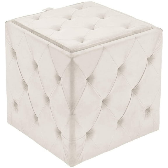 Inspire Me! Home Decor Genevieve - 17" Velvet Tufted Square Storage Ottoman