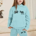 thumbnail image 2 of XEGLSBU Toddler Girl Outfits 4T Overnight Girls Outfits Hoodies Letter Print Sweatshirt Stylish and Comfortable Everyday Wear Girls Fall Outfits Size 7-8 Sky Blue Size 4-5 Years, 2 of 4