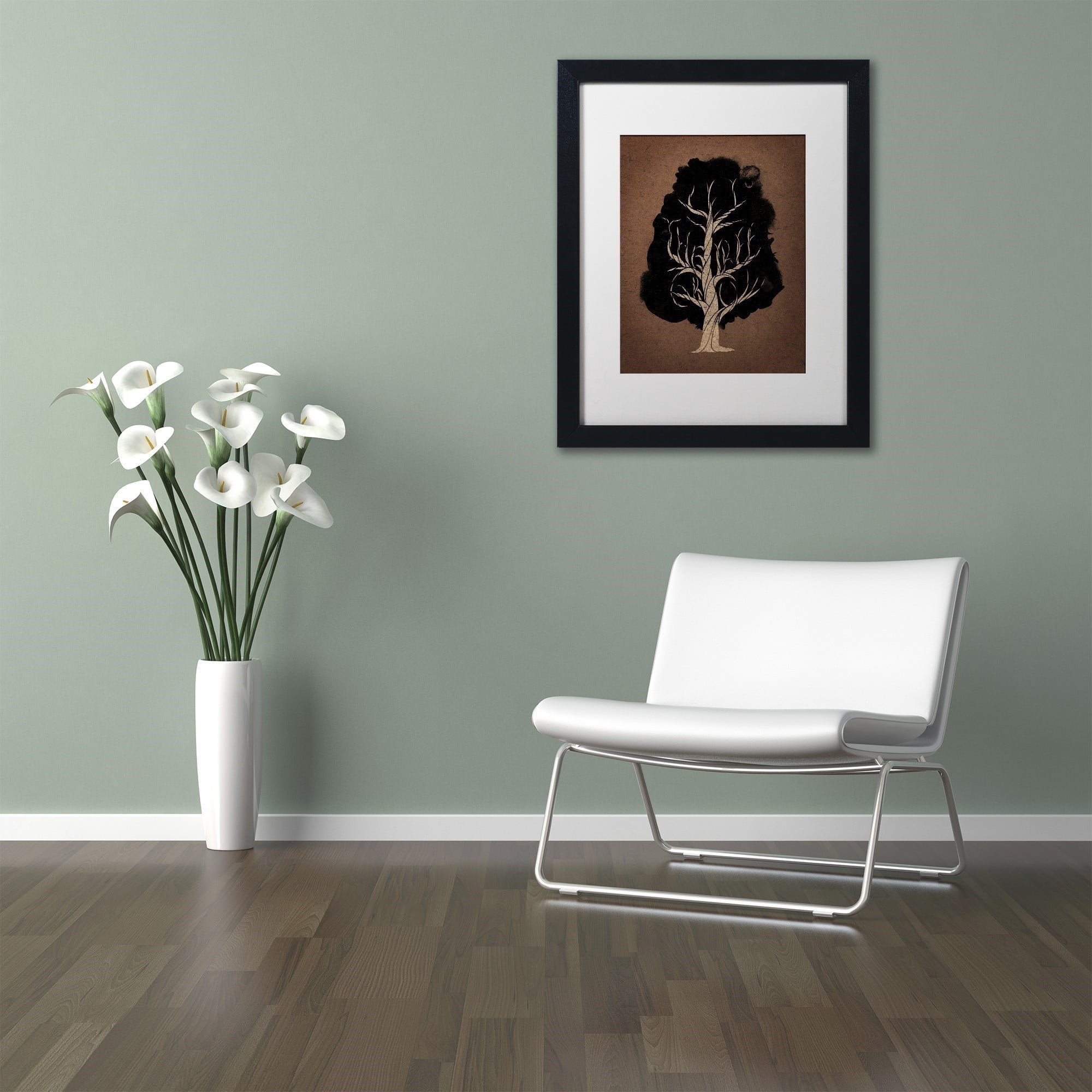 Trademark Fine Art 'Let The Tree Grow' Canvas Art by Robert Farkas, White Matte, Black Frame
