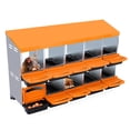 thumbnail image 1 of QinaQin Caja nido metálica de 2 niveles para gallinas, disponible en 6, 8 o 10 compartimentos, con techo impermeable y base estable, 1 of 7
