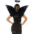 thumbnail image 2 of Leg Avenue Feather Angel Wings and Halo Costume Accessory, Black, One Size, 2 of 3