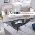 thumbnail image 5 of Modern Coffee Table White Coffee Tables for Small Space Unique Simple Oval Center Table for Living Room Home Office Easy Assembly 22.2" D x 42.5" W x 17.1" H, 5 of 17