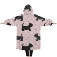thumbnail image 2 of Oversized Wearable Blanket Hoodie,Scottish Terrier Sherpa Blanket Hoodie with Super Pockets,Super Warm Fuzzy Pullover for Women & Men, 2 of 6