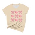 thumbnail image 4 of Hyknon Hauts pour Femmes Été Saint-Valentin Imprimé Manches Courtes Col Rond Haut/chemise Pull Doux Polyvalent pour Sortir, 4 of 4