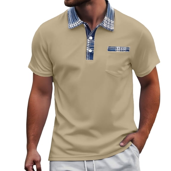 Kcolen Polo T Shirts for Men 3Xl Men Denim Lapel Button Down Collar Men's Casual Loose Fit Comfort Business Short Sleeve Shirt Casual Summer Vacation Basic