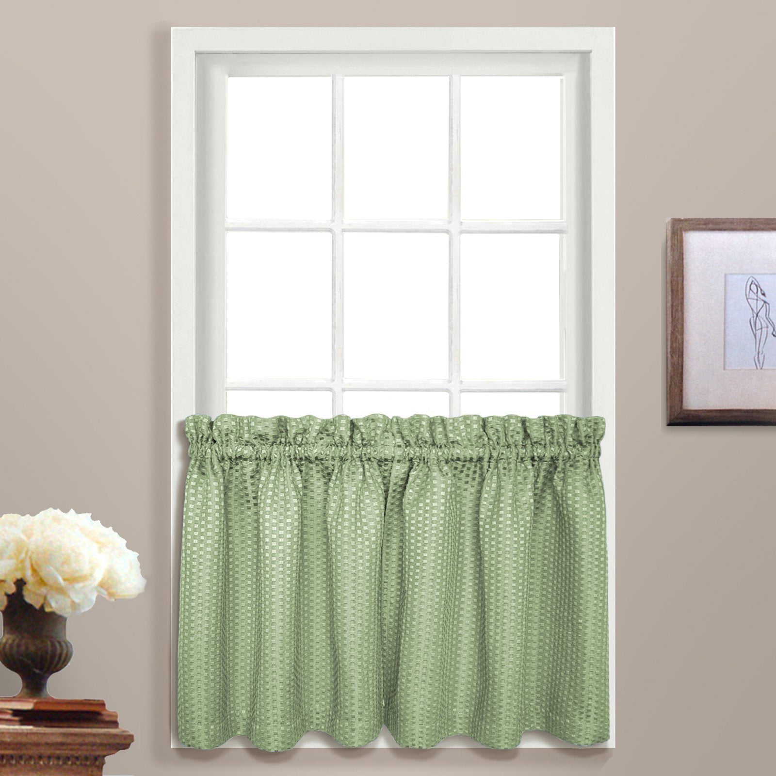 HAMDEN 55" X 24" WINDOW CURTAIN CAFE KITCHEN TIER PAIR