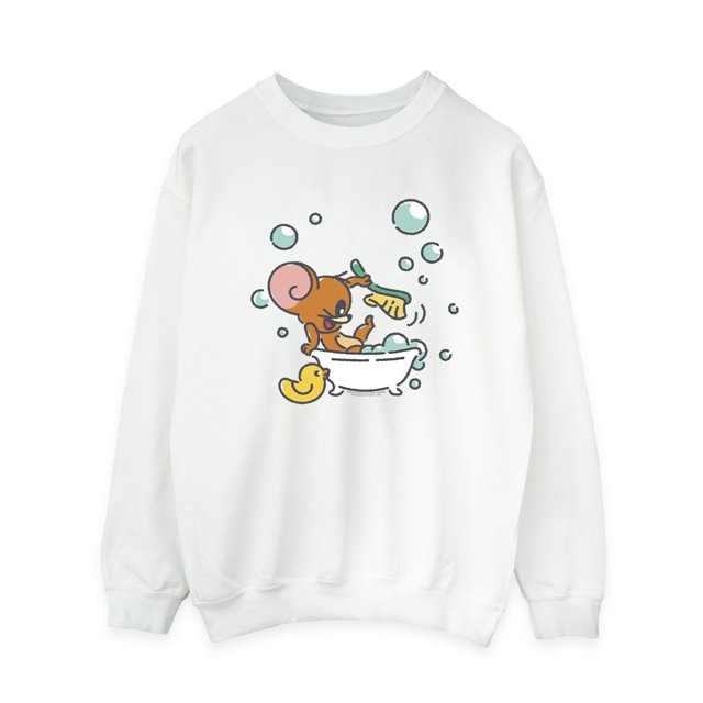 Tom And Jerry Womens Bath Time Sweatshirt