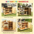 thumbnail image 5 of Olurrisa Versatile Storage Cabinets,with Stainless Steel Top,Outdoor Grill Cart,Solid Wood Outdoor Kitchen Island with Wheels, 5 of 7