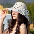 thumbnail image 2 of TINZ Chapeau de Robe pour Femmes Grand Feuille Fleur Chapeau de Douche Nuptiale Chapeaux de Soleil Chapeau de Plage Chapeaux de Mode d'Été Chapeau d'Eau pour Femmes Chapeaux Occidentaux pour Femmes Chapeau Rond Grand, 2 of 4