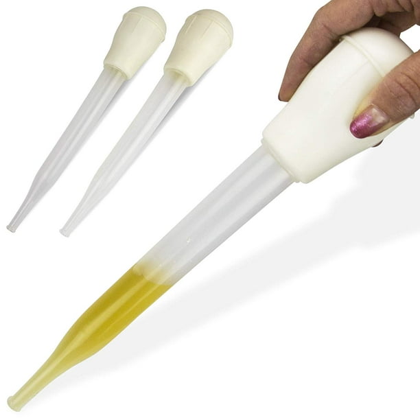 [2 Pack] Turkey Baster Nylon Syringe Fluid / Grease Separator for Cooking, Heavy Duty