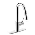 thumbnail image 1 of Ultra Faucets UF14900 Euro Collection Robinet de Cuisine à une Poignée avec Bec Rétractable, Chrome Poli, 1 of 1