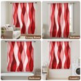 thumbnail image 5 of Red Striped Sheer Curtains 54 Inch Length, Light Filtering Voile Curtain Panel, Modern Gradient Geometric Ripple Stripes Rod Pocket Drapes Window Treatments for Living Room Bedroom 52"x54", 5 of 9