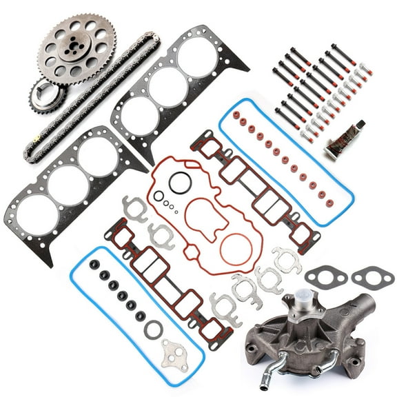SCITOO Engine Part Timing Chain Kit Water Pump Head Gasket Set With Head Bolts Replacement for GMC Sonoma 3-Door Extended Cab Pickup 4.3L SL 2002 Engine Kit