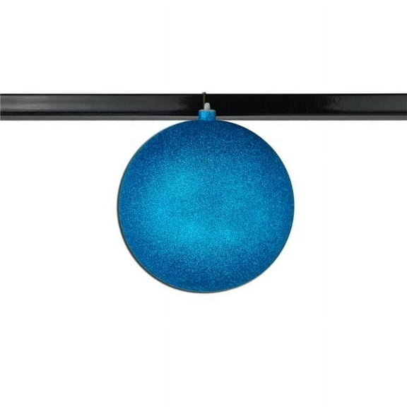 Queens of Christmas ORN-BLKG-200-AQ-2PK 8 in. Glitter Ball Ornament with Wire, Aqua - Pack of 2
