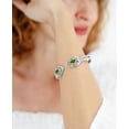 thumbnail image 3 of DEVATA Sterling Silver 925 and 18K Gold with Peridot Birthstone DEVATA Bali Filigree Cuff Bracelet DHK3575PE (Size S), 3 of 5