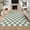 Green & Beige, variant on Fnova Checkered Area Rug, 5' x 7' Machine Washable Non Slip Rug for Living Room Bedroom Kitchen, Kid and Pet Friendly Low Pile Indoor Carpet
