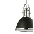 thumbnail image 5 of JONATHAN Y Homer 10" 1-Light Modern Industrial Iron LED Dome Pendant, Black/Chrome, 5 of 6