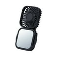 thumbnail image 2 of Portable Fan Makeup Fan with a Mirror Handheld Fan Foldable Usb Rechargeable Reversible Base Vertical Blowing 3 Wind Speeds Lightweight Easy Storage Desk Fan For Travel Office Gifts for Women, 2 of 7