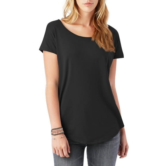 Ma Croix Womens Scoop Neck Longline Tee Round Bottom T Short Sleeve Modal Shirts
