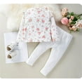thumbnail image 3 of Toddler Girl Outfits Fall Pants Set Girls Cute Floral Print Baby Leggings Pants 2 Sets Toddler Clothes Girls White 2 Years-3 Years, 3 of 4