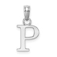 thumbnail image 1 of Diamond2Deal 14K White Gold Block Letter P Initial Pendant for Women, 1 of 6