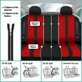 thumbnail image 3 of FH Group Striped Polyester Fabric Car Seat Cover, Universal Red Full Set Seat Covers with Air Freshener, 3 of 10
