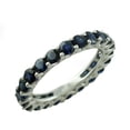 thumbnail image 3 of Eternity Band 3.81 Ctw Round Blue Sapphire Gemstone 925 Sterling Silver Women Stacking Ring GIFT FOR HER Size US- 8.5, 3 of 8