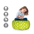 thumbnail image 2 of Easter Bunny Storage Toy Bag Chair, Repetitive Pattern of Rabbit Eggs Doodle Illustration, Stuffed Animal Organizer Washable Bag, Small Size, Yellow Green and White, by Ambesonne, 2 of 3