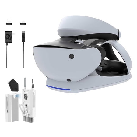 Collective Minds PSVR2 Charger And Display Stand with AC Adapter for PlayStation VR, White