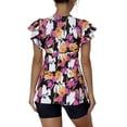 thumbnail image 3 of Skearow Women Tankini Sets Short Sleeve Swimwear V Neck Stretch Two Piece Swimsuit Print Athletic Ruffle Pullover With Boyshort Red 3XL, 3 of 3