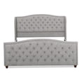 thumbnail image 6 of King Size Upholstered Platform Bed Frame with Nailhead Trim, Silver Grey Fabric Headboard & Sturdy Hardwood Base for Modern Bedroom, 6 of 9