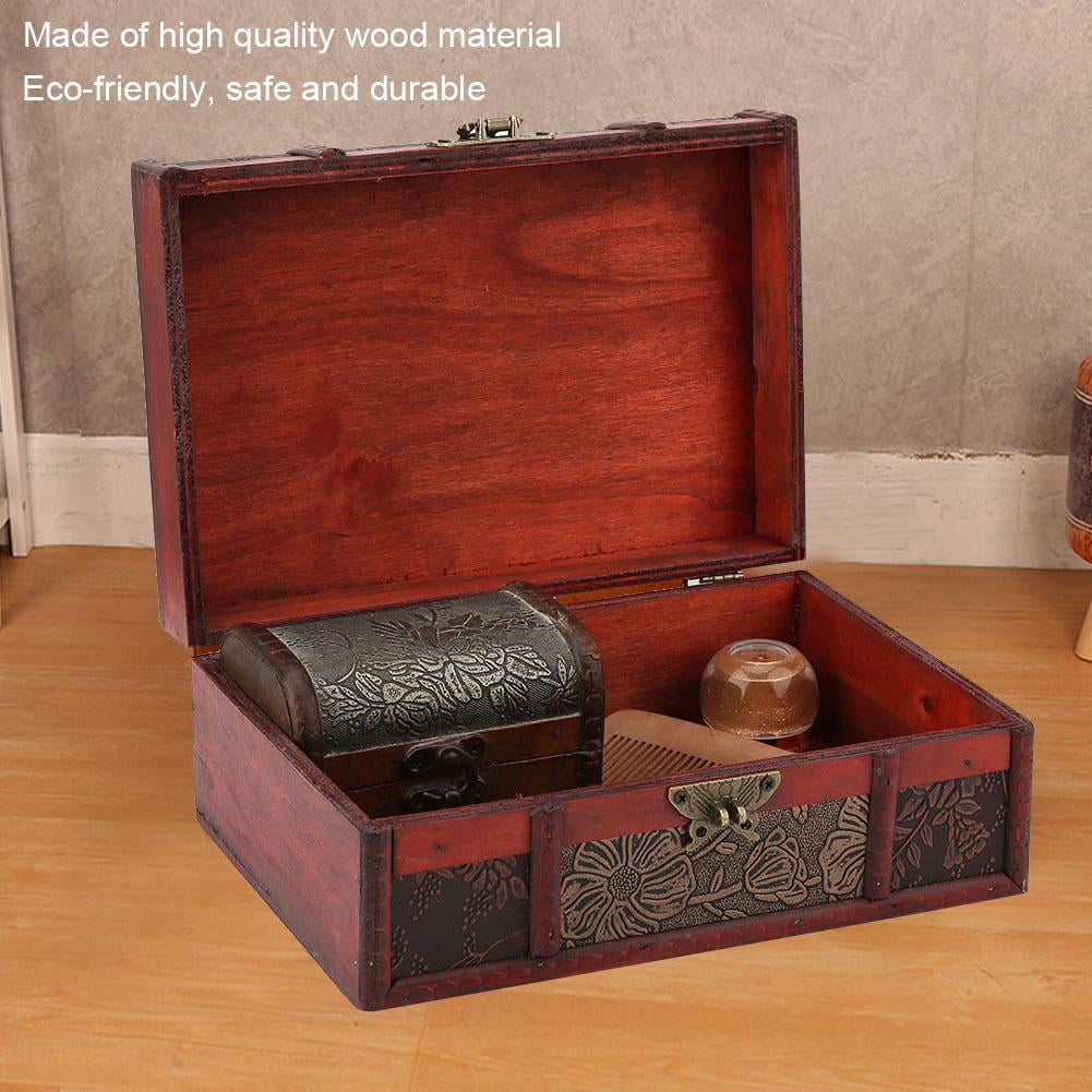 Details about   Jewelry Box Storage Box Vintage Wooden Durable for Home Office 