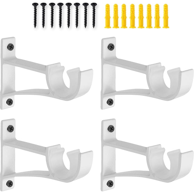 Ganchos para barra de cortina de aleación de aluminio, fácil instalación, estilo moderno, soporte para barra de cortina para oficina en casa, material de primera calidad que admite barras de hasta