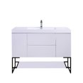 thumbnail image 1 of SERA 48" Capri Bathroom Vanity White with Open Shelf and Metal Frame, 1 of 4