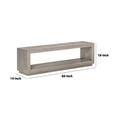 thumbnail image 5 of Benjara Jose 60 Inch Acacia Wood Bench, Open Floating Plinth Base, Weathered Grey, 5 of 5